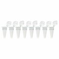 Globe Scientific QuickSnap 0.1mL 8-Strip Tubes, with Individually-Attached Flat Caps, Clear, 120PK PCR-QS-01F